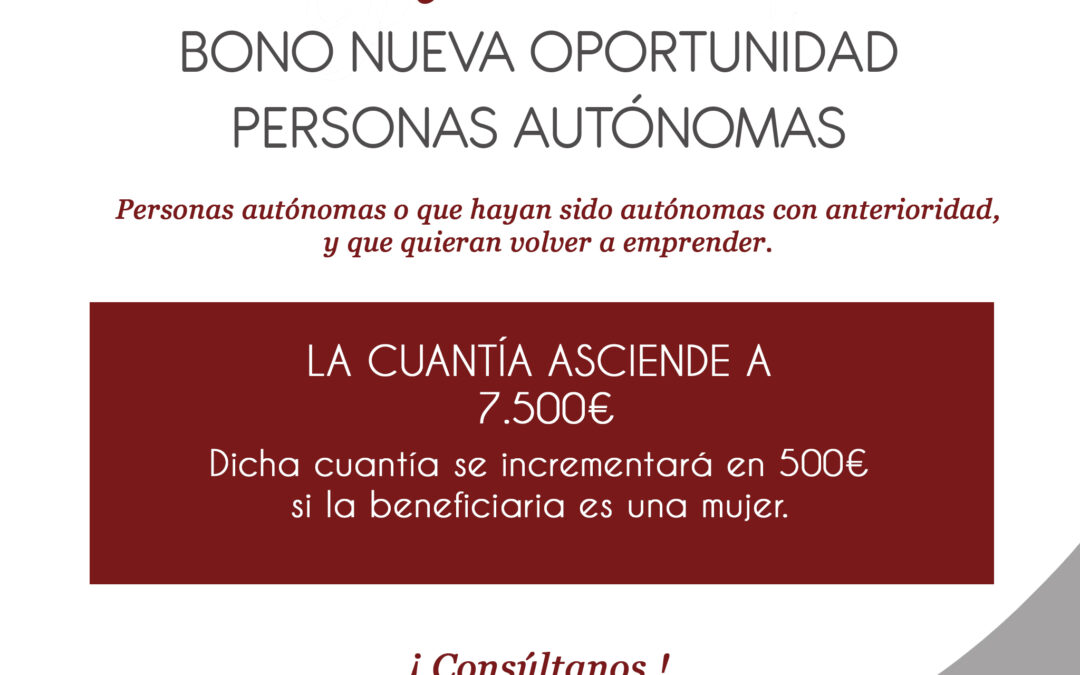 Ayuda «Bono Nueva Oportunidad Personas Autónomas»