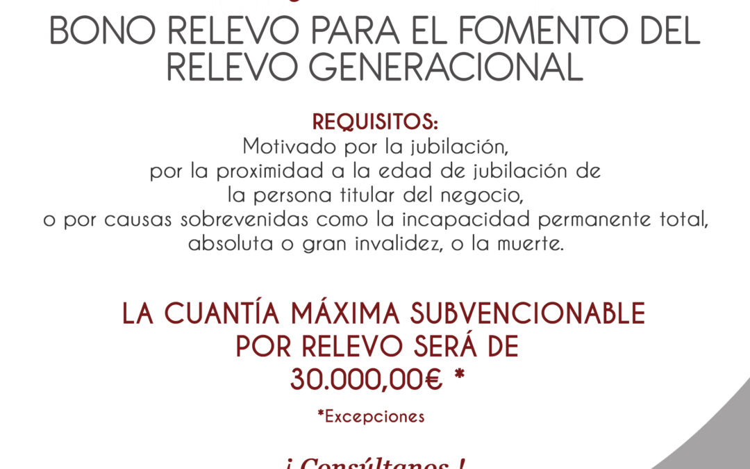 Ayuda «Bono Relevo para el Fomento del Relevo Generacional»